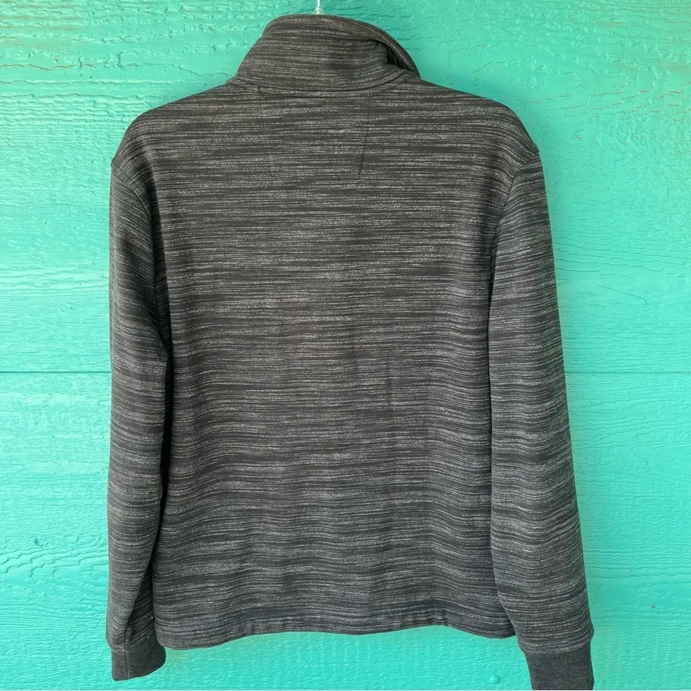 BANANA REPUBLIC SOFT FLEECE MARLED GRAY BLACK ZIPPER AND SNAP FRONT JACKET S NWT